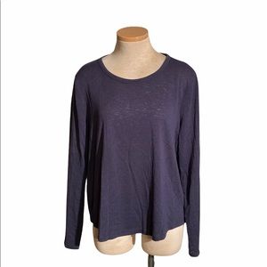 Athleta Long Sleeve Blue Open Back Top Size M